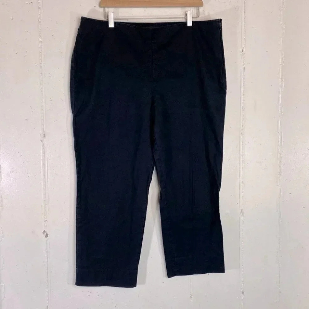 Talbots Classic side zip 18 crop black pants